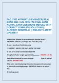 FAE &lpar;FIRE APPARATUS ENGINEER&rpar; REAL &NewLine;EXAM 2026 &vert; CAL FIRE FAE FINAL EXAM &vert; &NewLine;ACTUAL EXAM QUESTIONS MERGED WITH &NewLine;CORRECT COMPLETE SOLUTIONS &vert;&vert; &NewLine;ALREADY GRADED A&plus; &vert;&vert; 2026-2027 LATEST &NewLine;UPDATE&excl;&excl;&excl;