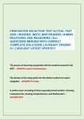 FIREFIGHTER SELECTION TEST ACTUAL TEST &NewLine;2026 &vert; READING&comma; MATH&comma; MAP READING&comma; HUMAN &NewLine;RELATIONS&comma; AND REASONING &vert; ALL &NewLine;QUESTIONS MERGED WITH CORRECT &NewLine;COMPLETE SOLUTIONS &vert;&vert; ALREADY GRADED &NewLine;A&plus; &vert;&vert; 2026-2027 LATEST UPDATE&excl;&excl;&excl;