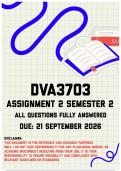 DVA3703 Assignment 2 Semester 2 MEMO &vert; Due 21 September 2026