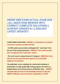 NREMT-EMR EXAM ACTUAL EXAM 2026 &NewLine;&vert; ALL QUESTIONS MERGED WITH &NewLine;CORRECT COMPLETE SOLUTIONS &vert;&vert; &NewLine;ALREADY GRADED A&plus; &vert;&vert; 2026-2027 &NewLine;LATEST UPDATE&excl;&excl;&excl;