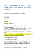 TATTOO OREGON FINAL TEST WITH QUESTIONS AND VERIFIED CORRECT ANSWERS &lpar;NEW UPDATE 2026&sol;2027&rpar;