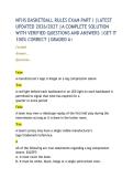 NFHS BASKETBALL RULES EXAM PART I &vert;LATEST UPDATED 2026&sol;2027 &vert;A COMPLETE SOLUTION WITH VERIFIED QUESTIONS AND ANSWERS &vert;GET IT 100&percnt; CORRECT &vert;GRADED A&plus; 
