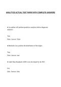 ANALYTICS ACTUAL TEST PAPER WITH COMPLETE ANSWERS