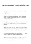ANALYTICS COMPREHENSIVE TEST QUESTIONS AND SOLUTIONS