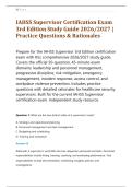 IAHSS Supervisor Certification Exam &NewLine;3rd Edition Study Guide 2026&sol;2027 &vert; &NewLine;Practice Questions & Rationales