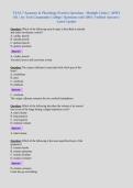 TEAS 7 Anatomy & Physiology Practice Questions - Multiple Choice &vert; APHY 101 &vert; Ivy Tech Community College &vert; Questions with 100&percnt; Verified Answers &vert; Latest Update