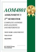 AOM4801 ASSIGNMENT 3 2026 - COMPLETE ANSWERS