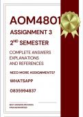 AOM4801 ASSIGNMENT 3 2026 - COMPLETE ANSWERS