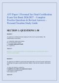 ATT Paper 1 Personal Tax Final Certification Exam Test Bank 2026&sol;2027 &ndash; Complete Practice Questions & Revised Answers &ndash; Personal Taxation Study Guide