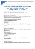  GEORGIA REAL ESTATE BROKER EXAM 2026&sol;2027 &vert; LICENSURE EXAM &vert; 100 VERIFIED Q&A &vert; DETAILED RATIONALES &vert; PASS GUARANTEED &ndash; A&plus; GRADED