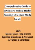 Comprehensive Psychiatric Mental Health Nursing 4&5 Exam Study Guide 2026 &vert; PMH Nursing Review