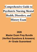 Comprehensive Guide to Psychiatric Nursing Mental Health & Disorders 2026 &vert; Mental Health Nursing Exam Study Guide