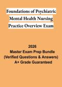 Foundations of Psychiatric Mental Health Nursing Practice Overview Exam 2026 &vert; Study Guide & Review