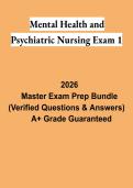 Mental Health and Psychiatric Nursing Exam 1 Study Guide 2026 &vert; Comprehensive PMH Nursing Review