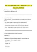 BIOL251 HUMAN ANATOMY & PHYSIOLOGY I W&sol;LAB FINAL EXAM REVIEW