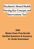 Psychiatric Mental Health Nursing Key Concepts & Interventions Test 2026 &vert; Study Guide & Review