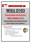 D103 OA2 Intermediate Accounting I &ndash; 2026 Actual Questions and Answers &lpar;WGU&rpar; &lpar;Updated PDF&rpar;