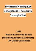 Psychiatric Nursing Key Concepts & Therapeutic Strategies Test 2026 &vert; Mental Health Nursing Study Guide