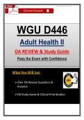 D446 Objective Assessment &ndash; WGU Adult Health II OA &lpar;2026&rpar; Actual Questions & Study Guide &vert; Guarantee Pass