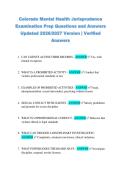 Colorado Mental Health Jurisprudence &NewLine;Examination Prep Questions and Answers &NewLine;Updated 2026&sol;2027 Version &vert; Verified &NewLine;Answers 