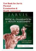 TEST BANK FOR JARVIS PHYSICAL EXAMINATION AND HEALTH ASSESSMENT 9TH EDITION BY JARVIS & ECKHARDT &lpar;COMPLETE CHAPTERS 1-33 VERIFIED Q&A&rpar;