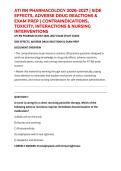 ATI RN PHARMACOLOGY 2026&ndash;2027 &vert; SIDE EFFECTS&comma; ADVERSE DRUG REACTIONS & EXAM PREP &vert; CONTRAINDICATIONS&comma; TOXICITY&comma; INTERACTIONS & NURSING INTERVENTIONS