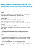 Healthcare Quality Management HCQM&comma; 2026&sol;2027&comma; Exam 1 Test Questions and Correct Answers