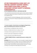 ATI RN FUNDAMENTALS 2026&ndash;2027 &vert; ATI TESTING CONTENT MASTERY SERIES &vert; PROCTORED EXAM PREP&comma; CLINICAL JUDGMENT&comma; PATIENT SAFETY & NURSING FUNDAMENTALS