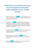 NURS 5220 Advanced Health Assessment &NewLine;Test 2 Prep Questions and Answers &NewLine;Updated 2026&sol;2027 Version &vert; Verified &NewLine;Answers 