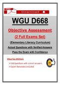 D668 Objective Assessment &ndash; Elementary Literacy Curriculum &ndash; 2026 Actual Questions and Answers &lpar;WGU&rpar; Pass the OA