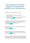 Aetna Individual Core Certification &NewLine;Questions and Answers Updated &NewLine;2026&sol;2027 Version &vert; Verified Answers 
