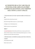 ACCREDITED HEALTH CARE FRAUD&NewLine;INVESTIGATOR &lpar;AHFI&rpar; EXAM PREP&NewLine;COMPLETE QUESTIONS AND VERIFIED&NewLine;SOLUTIONS LATEST UPDATE