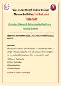 Focus on Adult Health&colon; Medical-Surgical Nursing 2nd Edition Test Bank &lpar;Complete&colon; Chapters 1-56&rpar; &vert; Honan latest 2026&sol;2027 Complete Q&A with Rationales for Med-Surg Nursing Success
