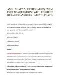 ANCC AGACNP CERTIFICATION EXAM&NewLine;PREP 2026 QUESTIONS WITH CORRECT&NewLine;DETAILED ANSWERS LATEST UPDATE&period;