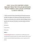 ANCC AGACNP COMPREHENSIVE&NewLine;EXAM PREP QUESTIONS WITH&NewLine;CORRECT DETAILED ANSWERS&NewLine;LATEST UPDATE&period;