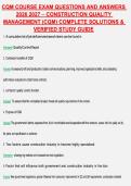 CQM Course Exam Study Guide &lpar;PDF&rpar; &vert; 2026&sol;2027 Quality Management Prep