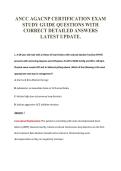 ANCC AGACNP CERTIFICATION EXAM&NewLine;STUDY GUIDE QUESTIONS WITH&NewLine;CORRECT DETAILED ANSWERS&NewLine;LATEST UPDATE&period;