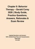 Chapter 9&colon; Behavior Therapy &ndash; Gerald Corey 2026 &vert; Study Guide&comma; Practice Questions&comma; Answers&comma; Rationales & Exam Review