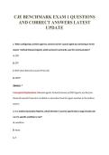 CJE BENCHMARK EXAM 1 QUESTIONS&NewLine;AND CORRECT ANSWERS LATEST&NewLine;UPDATE