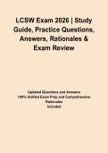 LCSW Exam 2026 &vert; Study Guide&comma; Practice Questions&comma; Answers&comma; Rationales & Exam Review