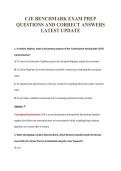CJE BENCHMARK EXAM PREP&NewLine;QUESTIONS AND CORRECT ANSWERS&NewLine;LATEST UPDATE