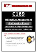 C169 Objective Assessment Exam &ndash; Java Programming &ndash; 2026 Actual Questions & Answers &lpar;WGU&rpar;