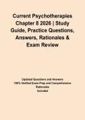 Current Psychotherapies Chapter 8 2026 &vert; Study Guide&comma; Practice Questions&comma; Answers&comma; Rationales & Exam Review