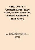 IC&RC Domain III&colon; Counseling 2026 &vert; Study Guide&comma; Practice Questions&comma; Answers&comma; Rationales & Exam Review&NewLine;&NewLine;