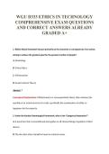 WGU D333 ETHICS IN TECHNOLOGY&NewLine;COMPREHENSIVE EXAM QUESTIONS&NewLine;AND CORRECT ANSWERS ALREADY&NewLine;GRADED A&plus;