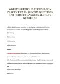 WGU D333 ETHICS IN TECHNOLOGY&NewLine;PRACTICE EXAM 2026&sol;2027 QUESTIONS&NewLine;AND CORRECT ANSWERS ALREADY&NewLine;GRADED A&plus;