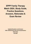 EPPP Family Therapy Match 2026 &vert; Study Guide&comma; Practice Questions&comma; Answers&comma; Rationales & Exam Review&NewLine;&NewLine;
