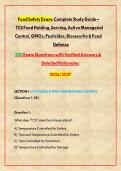 Food Safety Exam&colon; Real Exam Questions & Answers &ndash; Foodborne Illness&comma; Pathogens&comma; Dairy&comma; Beef&comma; Poultry&comma; Aquaculture & Animal Welfare &vert; Exam Questions with Verified Answers & Detailed Rationales &vert; Updated 2026&sol;2027