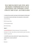 WGU D695 ELEMENTARY FINE ARTS&NewLine;METHODS COMPREHENSIVE EXAM&NewLine;QUESTIONS AND ANSWERS LATEST&NewLine;UPDATE THIS YEAR - JUST RELEASED