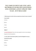 WGU D695 ELEMENTARY FINE ARTS&NewLine;METHODS EXAM REVIEW QUESTIONS&NewLine;AND ANSWERS LATEST UPDATE THIS&NewLine;YEAR - JUST RELEASED